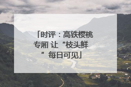 时评：高铁樱桃专厢 让“枝头鲜”每日可见