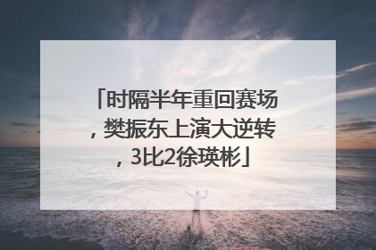 时隔半年重回赛场，樊振东上演大逆转，3比2徐瑛彬
