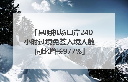 昆明机场口岸240小时过境免签入境人数同比增长977%