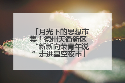 月光下的思想市集！德州天衢新区“新新向荣青年说”走进星空夜市