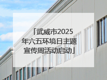 武威市2025年六五环境日主题宣传周活动启动
