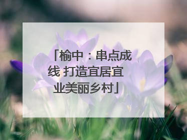 榆中：串点成线 打造宜居宜业美丽乡村