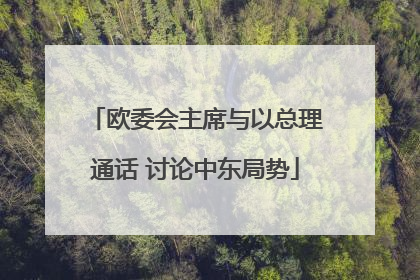 欧委会主席与以总理通话 讨论中东局势