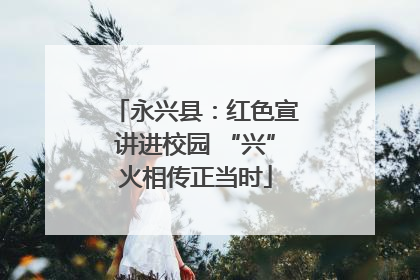 永兴县：红色宣讲进校园 “兴”火相传正当时