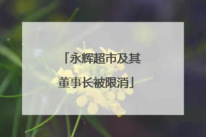 永辉超市及其董事长被限消