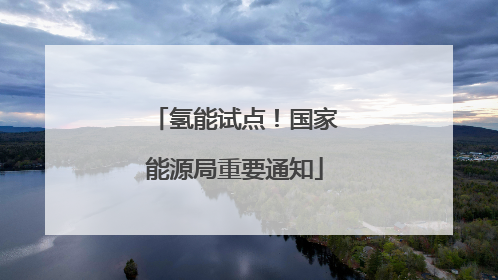 氢能试点！国家能源局重要通知