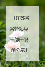 江苏省省管领导干部任职前公示