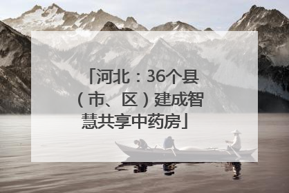 河北：36个县（市、区）建成智慧共享中药房