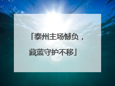 泰州主场憾负，藏蓝守护不移
