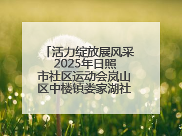 活力绽放展风采 2025年日照市社区运动会岚山区中楼镇娄家湖社区专场举行