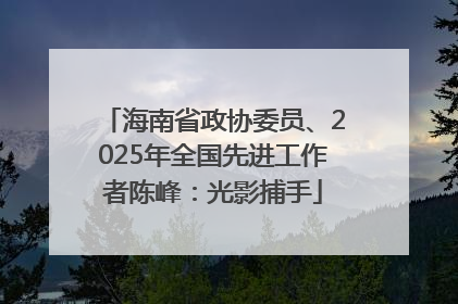 海南省政协委员、2025年全国先进工作者陈峰：光影捕手