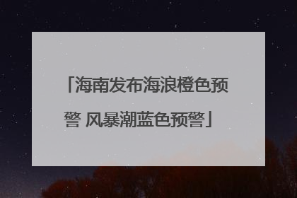 海南发布海浪橙色预警 风暴潮蓝色预警