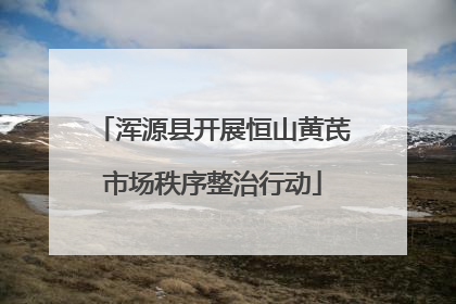 浑源县开展恒山黄芪市场秩序整治行动