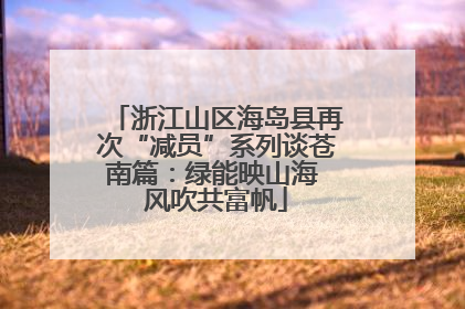 浙江山区海岛县再次“减员”系列谈苍南篇：绿能映山海 风吹共富帆