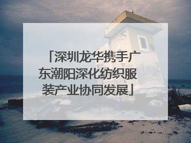 深圳龙华携手广东潮阳深化纺织服装产业协同发展