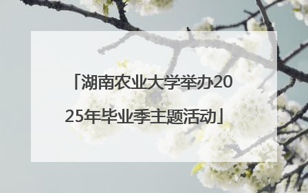 湖南农业大学举办2025年毕业季主题活动