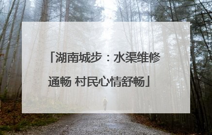 湖南城步：水渠维修通畅 村民心情舒畅