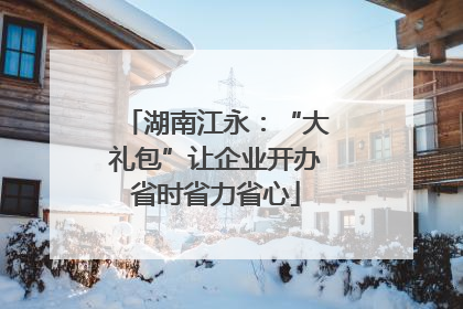 湖南江永：“大礼包”让企业开办省时省力省心