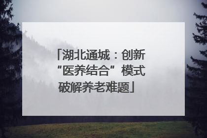 湖北通城：创新 “医养结合”模式 破解养老难题