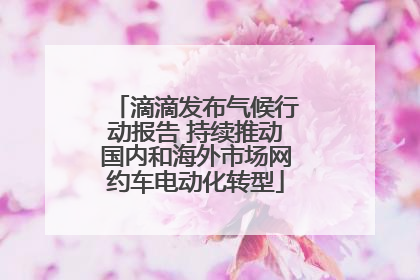 滴滴发布气候行动报告 持续推动国内和海外市场网约车电动化转型