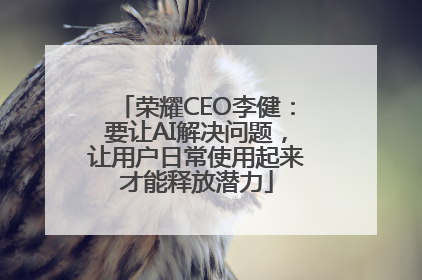 荣耀CEO李健：要让AI解决问题，让用户日常使用起来才能释放潜力