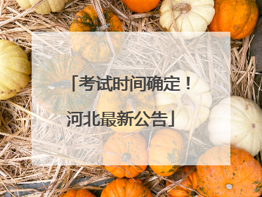 考试时间确定！河北最新公告