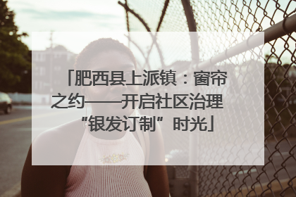 肥西县上派镇：窗帘之约——开启社区治理“银发订制”时光