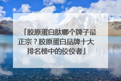 胶原蛋白肽哪个牌子最正宗？胶原蛋白品牌十大排名榜中的佼佼者