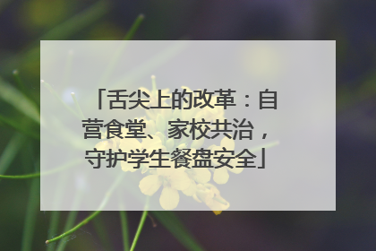 舌尖上的改革：自营食堂、家校共治，守护学生餐盘安全