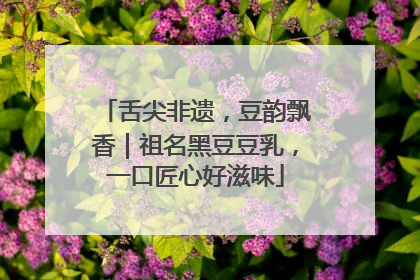 舌尖非遗，豆韵飘香｜祖名黑豆豆乳，一口匠心好滋味
