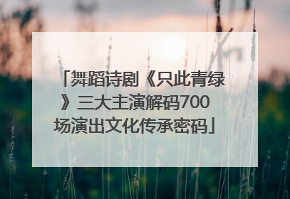 舞蹈诗剧《只此青绿》三大主演解码700场演出文化传承密码
