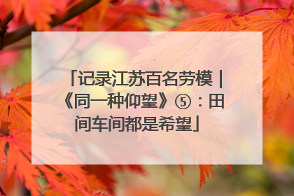 记录江苏百名劳模｜《同一种仰望》⑤：田间车间都是希望