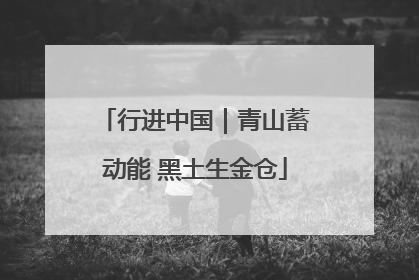行进中国｜青山蓄动能 黑土生金仓