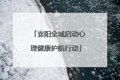 襄阳全域启动心理健康护航行动