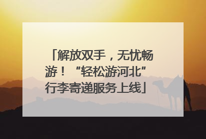 解放双手，无忧畅游！“轻松游河北”行李寄递服务上线