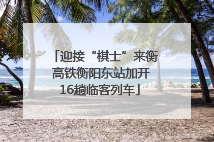 迎接“棋士”来衡 高铁衡阳东站加开16趟临客列车