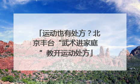 运动也有处方？北京丰台“武术进家庭”教开运动处方