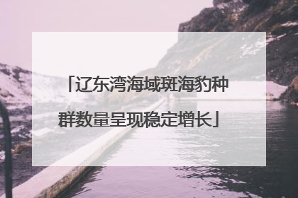 辽东湾海域斑海豹种群数量呈现稳定增长