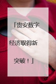 贵安数字经济取得新突破！