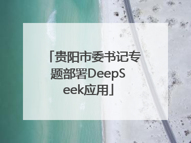 贵阳市委书记专题部署DeepSeek应用