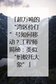 超万吨的“湾区伶仃”号如何移动？工程师揭秘：类似“蚂蚁托大象”