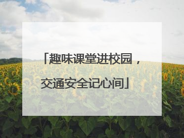 趣味课堂进校园，交通安全记心间