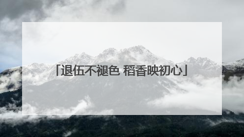 退伍不褪色 稻香映初心