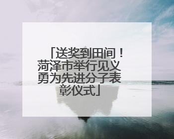 送奖到田间！菏泽市举行见义勇为先进分子表彰仪式