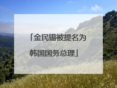 金民锡被提名为韩国国务总理