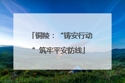 铜陵：“铸安行动”筑牢平安防线