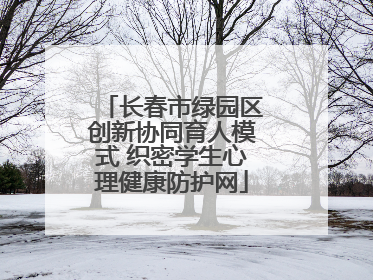 长春市绿园区创新协同育人模式 织密学生心理健康防护网