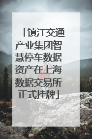 镇江交通产业集团智慧停车数据资产在上海数据交易所正式挂牌