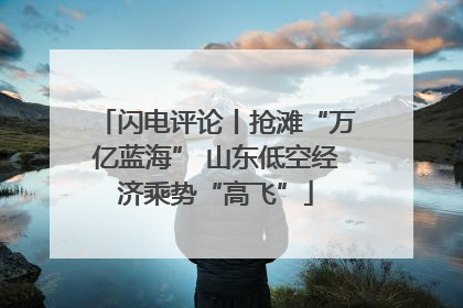 闪电评论丨抢滩“万亿蓝海” 山东低空经济乘势“高飞”
