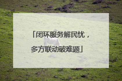 闭环服务解民忧，多方联动破难题